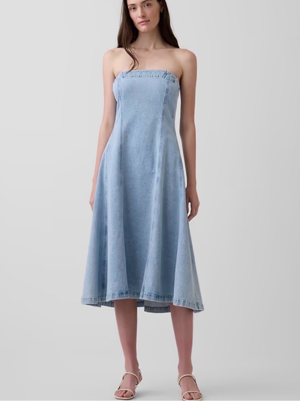 Gap Light Blue Denim Midi Dress NWT